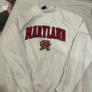 White Maryland Graphic Sweater